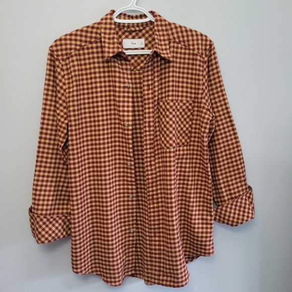 Aritzia Tna Brisco Blouse Checkered Flannel Button Down - Picture 6 of 10
